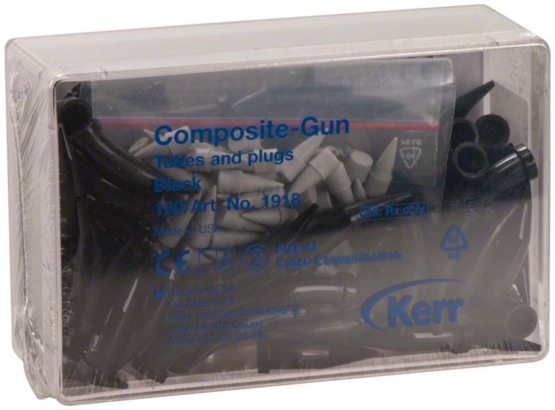 Transparente Verpackung mit schwarzen Composite-Gun Spitzen und Kolben.