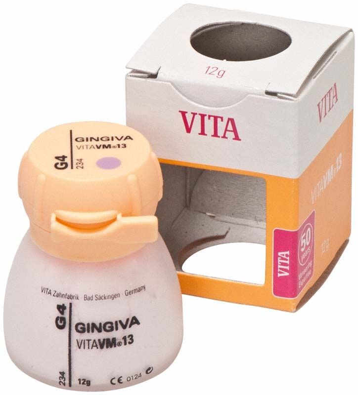 Gingiva-Farbpulver VM13 G4 in Dose mit Verpackung