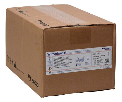 Kartonverpackung der Wiroplus® S 45 x 400g Einbettmasse mit Etikett.