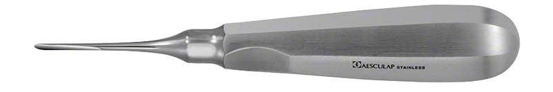 Gerader Wurzelheber mit grazilem, hohlmeißelartigem Arbeitsende.