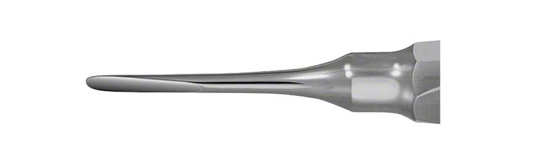 Gerader Wurzelheber mit hohlmeißelartigem Arbeitsende für Zahnchirurgie.