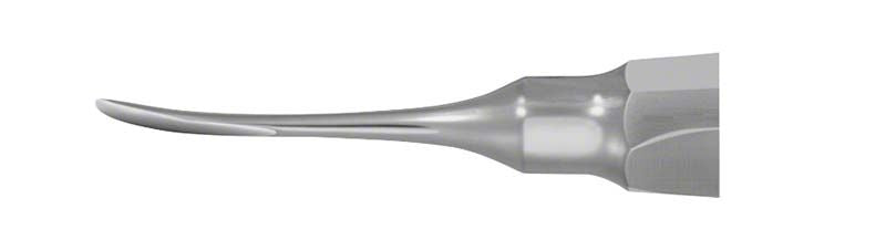 Gebogener Wurzelheber Figur 1C mit 4,5 mm breiter Spitze.