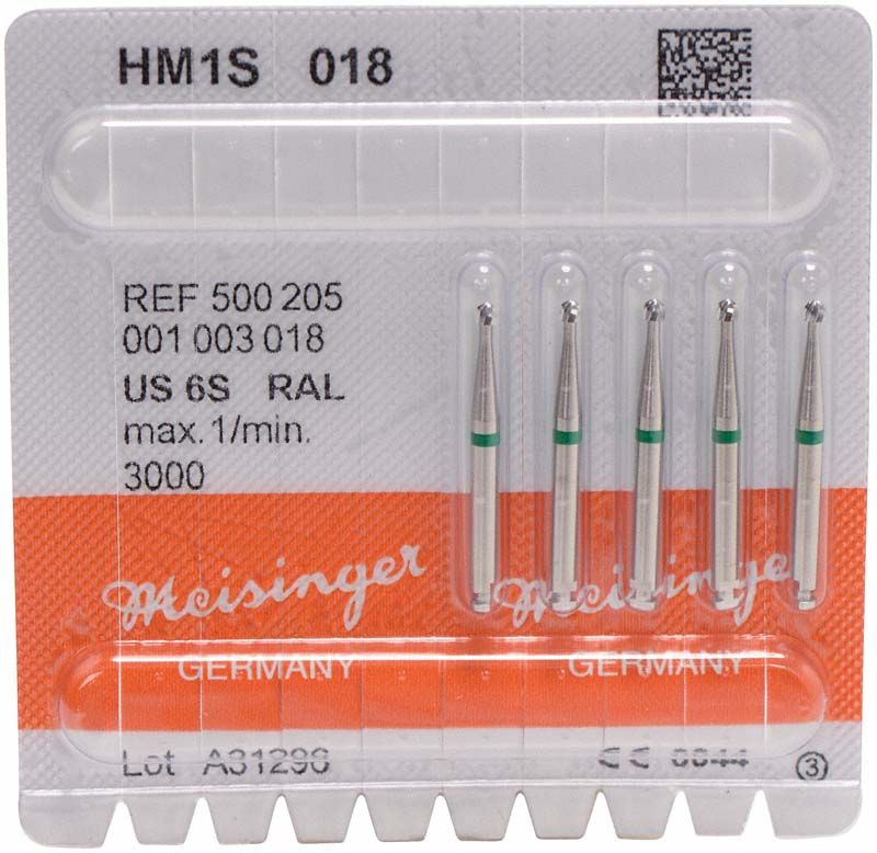 Hartmetallbohrer HM1S 018 RAL in Blisterverpackung, grüne Markierung.