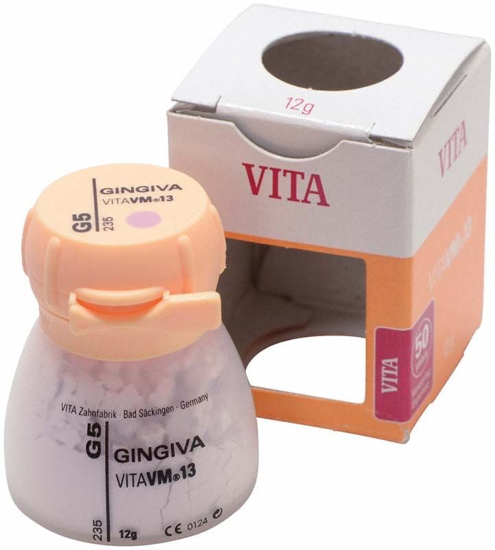 Keramiktiegel VM13 Gingiva G5 mit geöffneter Verpackung.