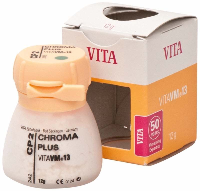 VITA VM13 Chroma Plus Keramikpulver mit Verpackung.