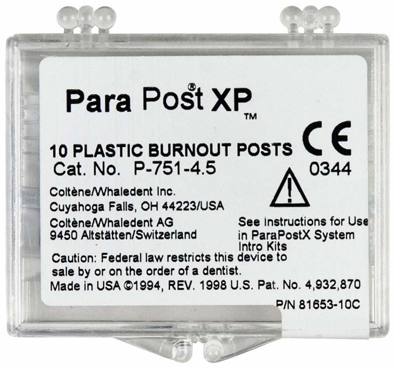 ParaPost® XP™ Ausbrennstifte 10er Gr. 4.5 in Kunststoffbox.