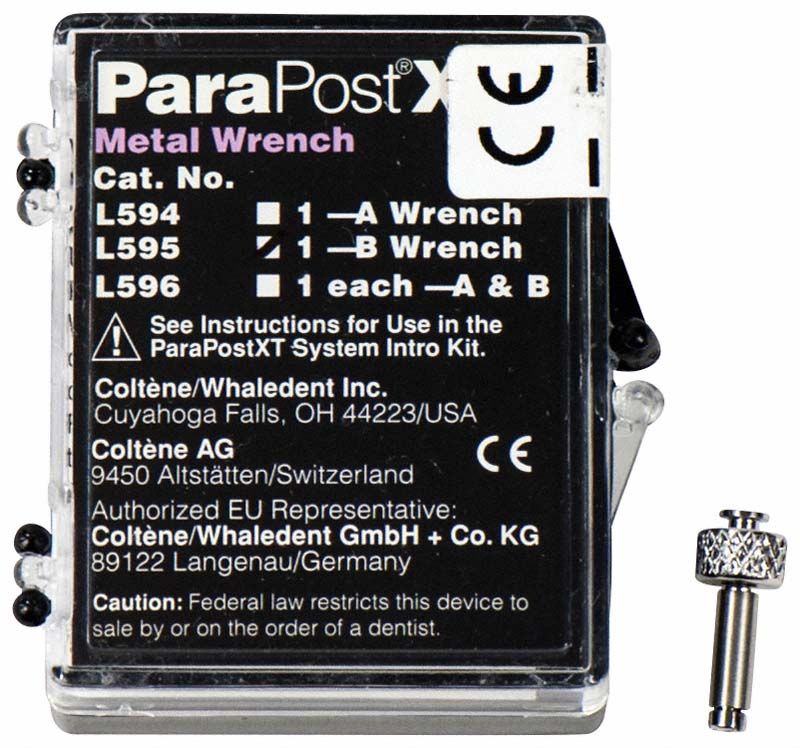 ParaPost® XT™ Schraubenschlüssel B in schwarzer Verpackung mit Produktinformationen.