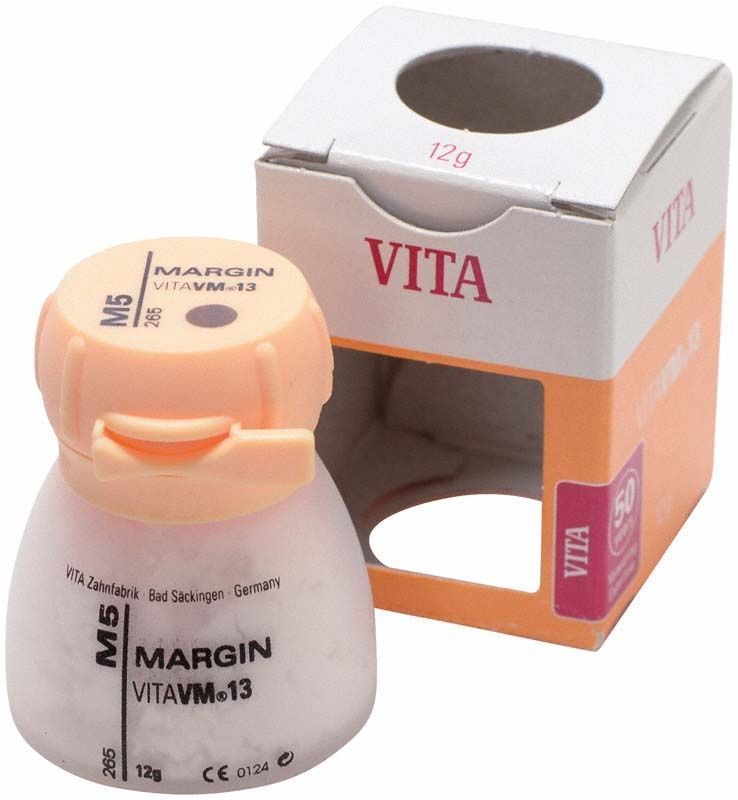 Zahnfarbmaterial VM13 Margin M5 in Dose mit Verpackung.