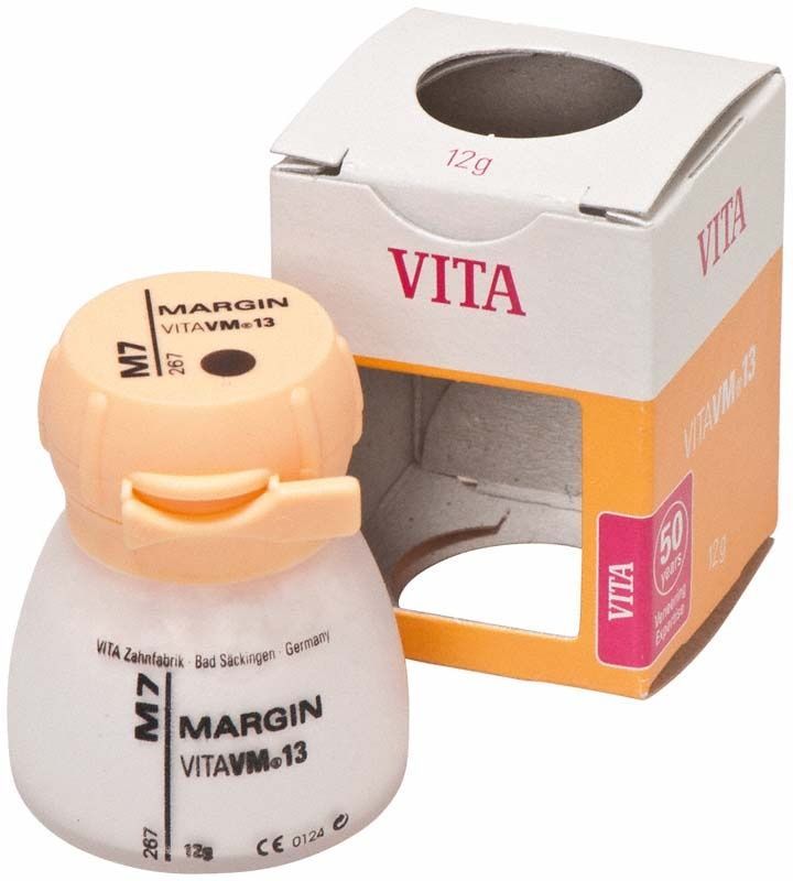 VITA VM13 M7 Zahnersatzmaterial in weißer Dose mit Verpackung.