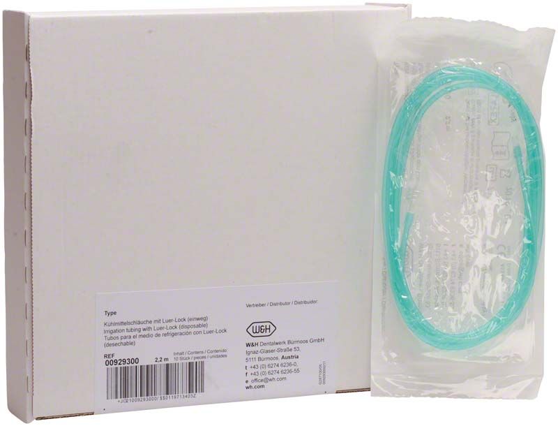 Kühlmittelschläuche mit Luer-Lock-Anschluss neben Verpackung.