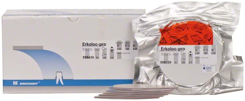 Erkoloc-pro transparente Doppelschicht-Folie für dentalen Einsatz mit Verpackung.