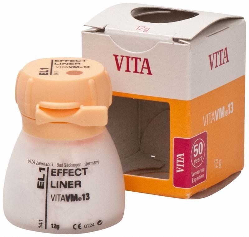 VITA VM13 Effect Liner EL1 in weißer Dose mit Originalverpackung.