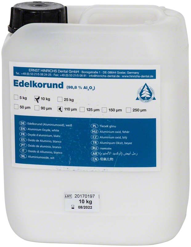 Kunststoffkanister mit Edelkorund 110my, 10 kg, von ERNST HINRICHS.