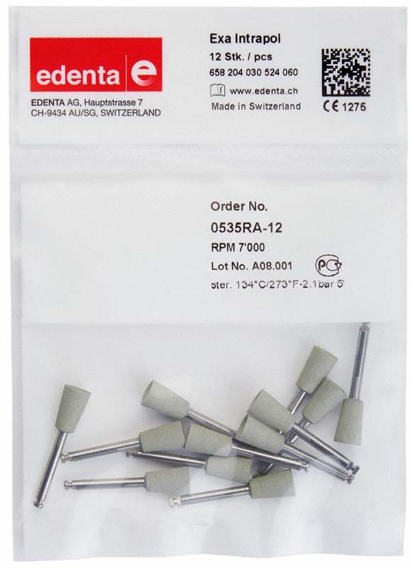 Exa Intrapol Uni Polierer 0535 weiß, 12 Stück in Verpackung.
