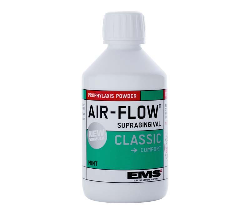 AIRFLOW® Pulver CLASSIC New Formula Flasche mit Mintgeschmack und EMS-Logo.