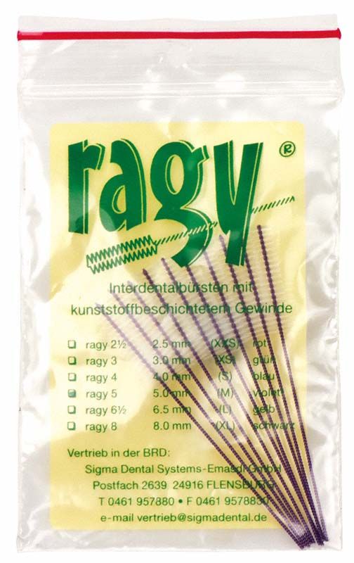 Ragy Interdentalbürsten violett 5,0 mm M in Kunststoffverpackung.