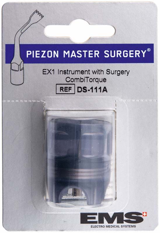 Verpackung des EMS Swiss Instruments Surgery<sup>PM</sup> Ansätze Instrument EX1 mit CombiTorque.