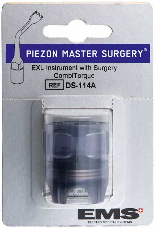 Verpackung des EMS Swiss Instruments Surgery EXR mit Instrumentenaufsatz.