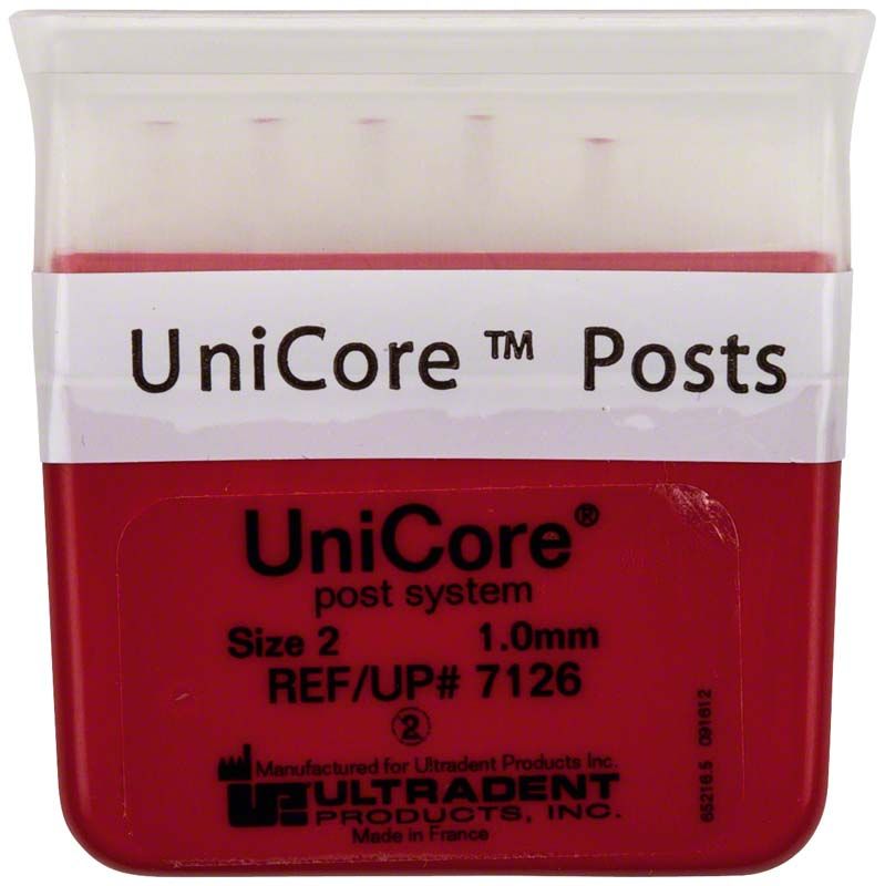 UniCore® Stifte Gr. 2 rot in Verpackung mit Produktinformationen