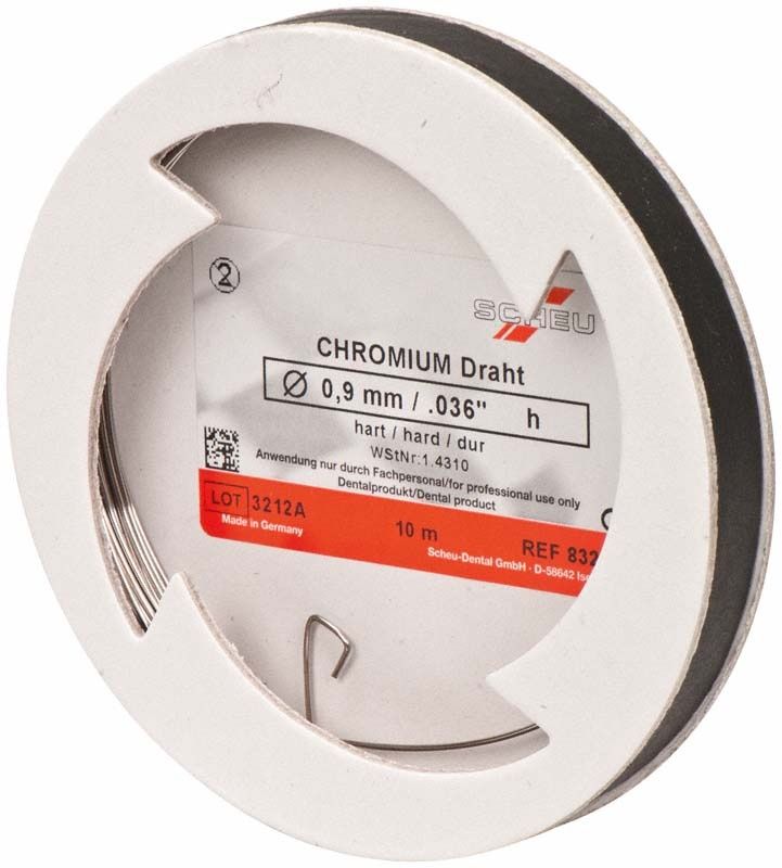 Rolle mit Chrom-Nickel-Stahl-Spulendraht, 0,9mm x 10m, für Prothetik.