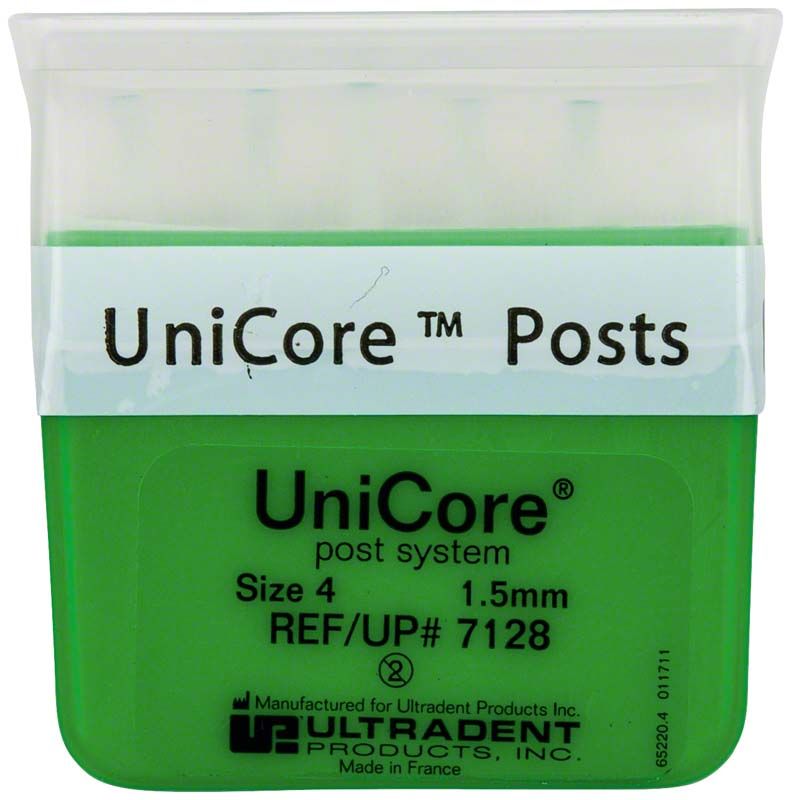 UniCore® Stiftsystem Größe 4 grün mit Verpackungsetikett.