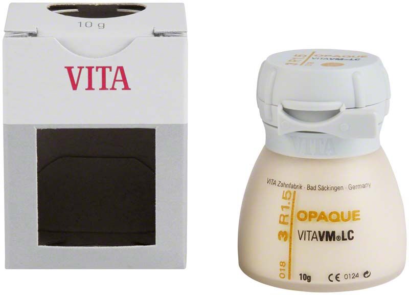 VITAVM LC Opaque 3R1.5 Dose neben Verpackung mit Sichtfenster.