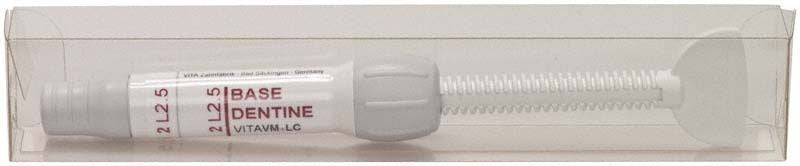 VITAVM®LC BASE DENTINE SYSTEM 3D-MASTER® 2L2.5 in transparenter Verpackung.