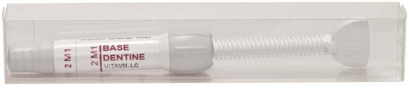 VITAVM®LC BASE DENTINE SYSTEM 3D-MASTER® 2M1 in transparenter Verpackung.