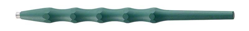 Grüner ergonomischer Mundspiegelgriff aus Kunststoff für Dentalanwendungen.