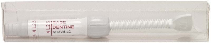 VITAVM®LC BASE DENTINE SYSTEM 3D-MASTER® 4L2.5 in transparenter Verpackung.
