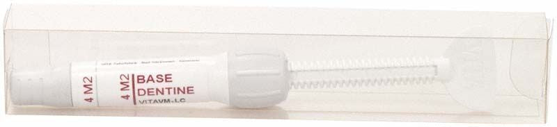 VITAVM®LC BASE DENTINE SYSTEM 3D-MASTER® 4M2 in transparenter Verpackung.