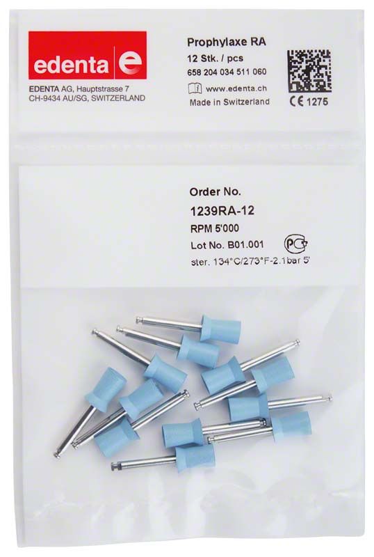 Prophy Polierer Pasteless blau Kegel umgekehrt klein in Verpackung.