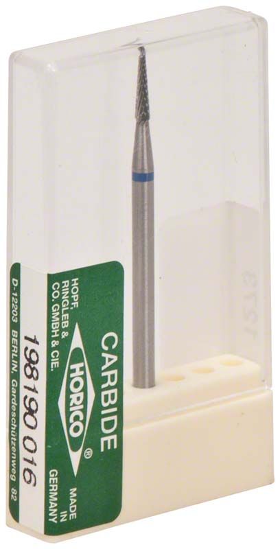 Hartmetallfräser Kreuzverzahnung 198 190 016 in transparenter Verpackung.