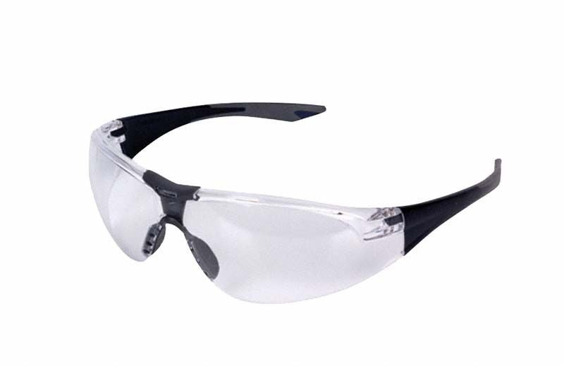 Anti-Fog Schutzbrille New Style mit klarem Polycarbonatglas und blau-grauem Rahmen.