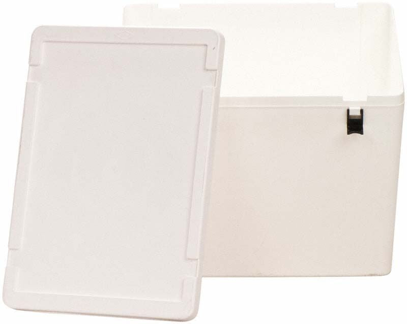 Weißer Labor-Container der Größe 4 mit abnehmbarem Deckel.