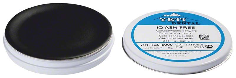 IQ Cervikalwachs Dose 45 g schwarz, mit blauer Etikettierung.