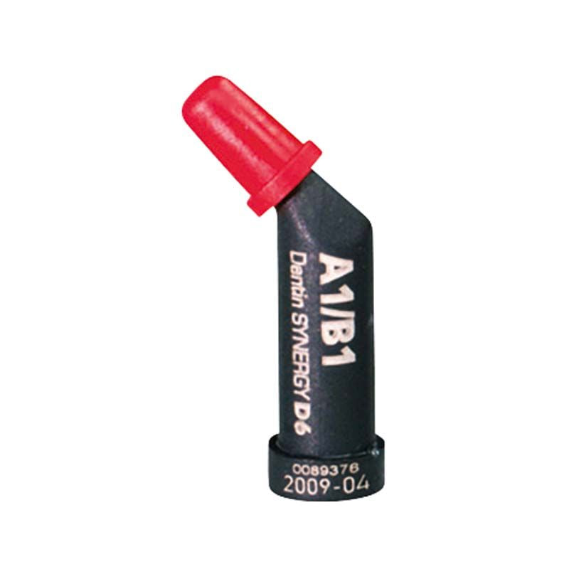 Synergy D6 Kapsel Dentin A1/B1 mit rotem Applikationsaufsatz.