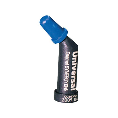 Synergy D6 Kapsel mit blauer Spitze und Aufschrift "Universal Enamel".