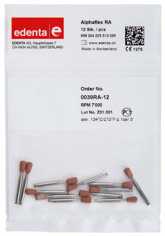 Alphaflex Polierer braun Kegel umgekehrt RA in Verpackung.