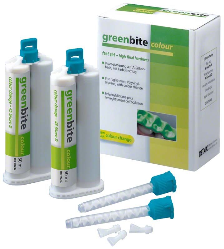 Zwei Kartuschen Greenbite colour 2 x 50ml mit Verpackung und Zubehör.