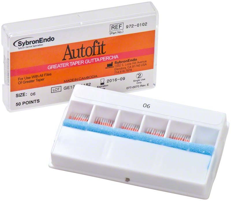 Autofit Guttaperchaspitzen .06 Packung mit 50 Spitzen.