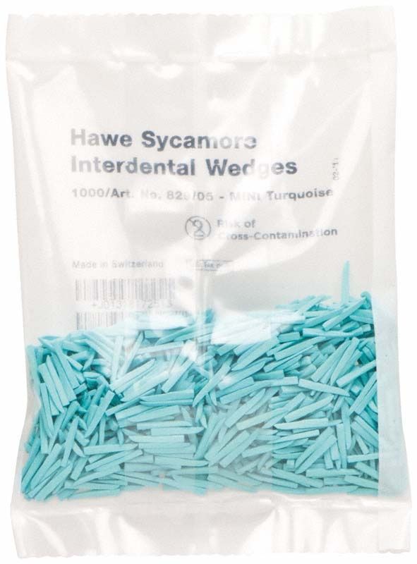 Interdentalkeile 1000er Packung, türkis, in Kunststoffbeutel.