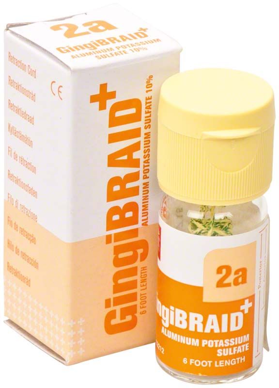 GingiBRAID+ Retraktionsfäden in Verpackung, Aluminium-Kaliumsulfat, Größe 2a.