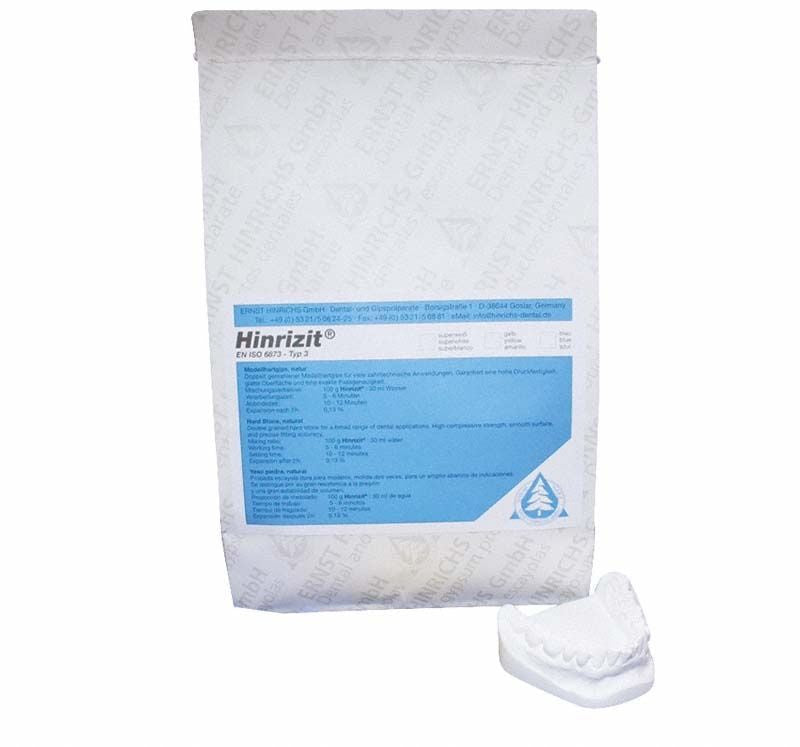 Hinrizit® Modellhartgips 25kg Sack mit blauer Produktetikettierung.