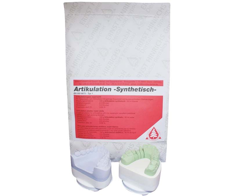 Artikulationsgips synthetisch von Ernst Hinrichs in Verpackung.
