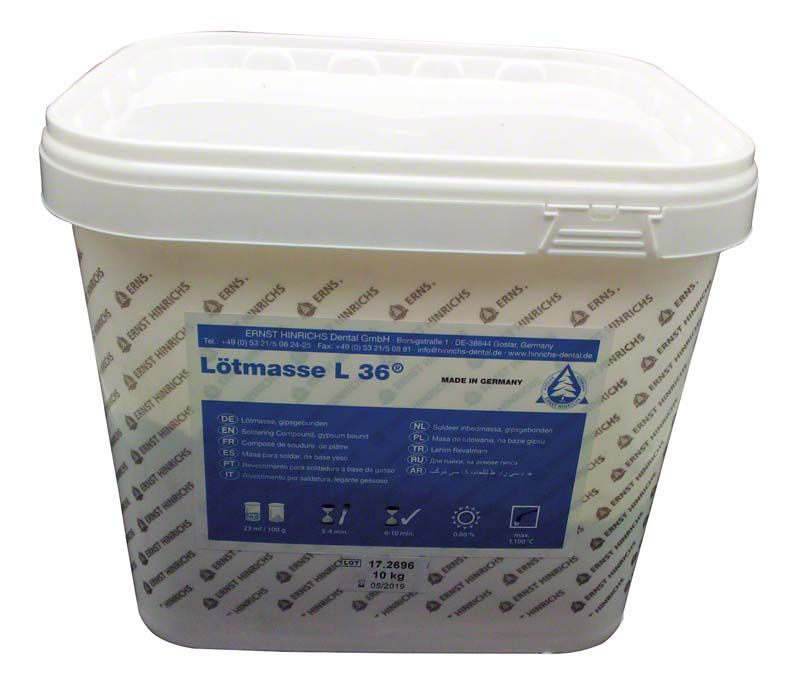 Kunststoffbehälter mit Lötmasse L 36®-Etikett, 10 kg, von Medic-Star.