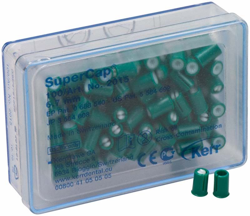 SuperCap™ Spulen 6,7mm 100er in transparenter Kunststoffverpackung.