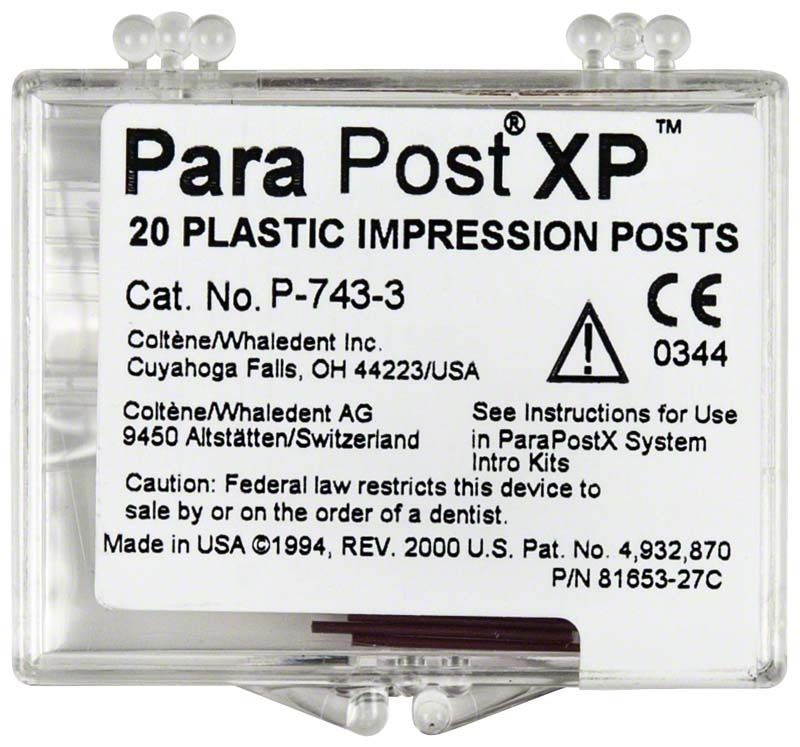 ParaPost® XP™ Abformstifte Gr. 3 braun in Kunststoffbox.