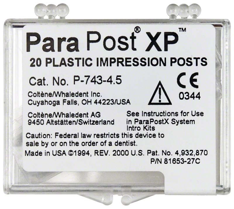 ParaPost® XP™ Abformstifte, 20er Pack, Größe 4.5, blau, Verpackung.