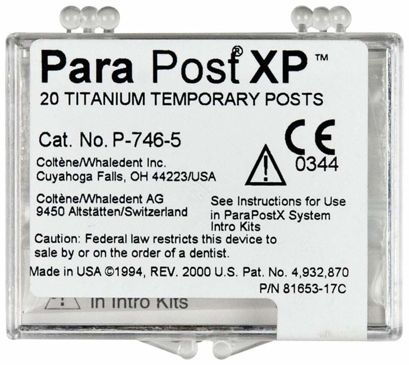 ParaPost XP Temporärstifte 20er Gr. 5 in transparenter Verpackung.